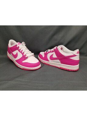 Nike Dunk Low (GS) Sneakers White Laser Fuchsia Girls Size 6.5 NEW NO BOX!